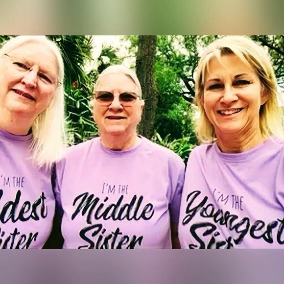 3 SISTERS T-shirts, Oldest, Middle, Youngest SET & Bonus Tee, 4 FUN NEW Tops - Picture 1 of 6